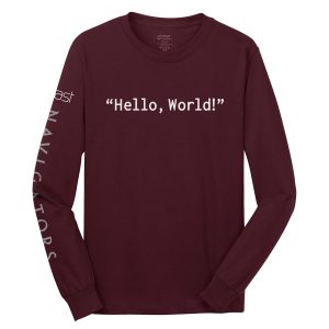 Hello, World! Long Sleeve Tee (Maroon)